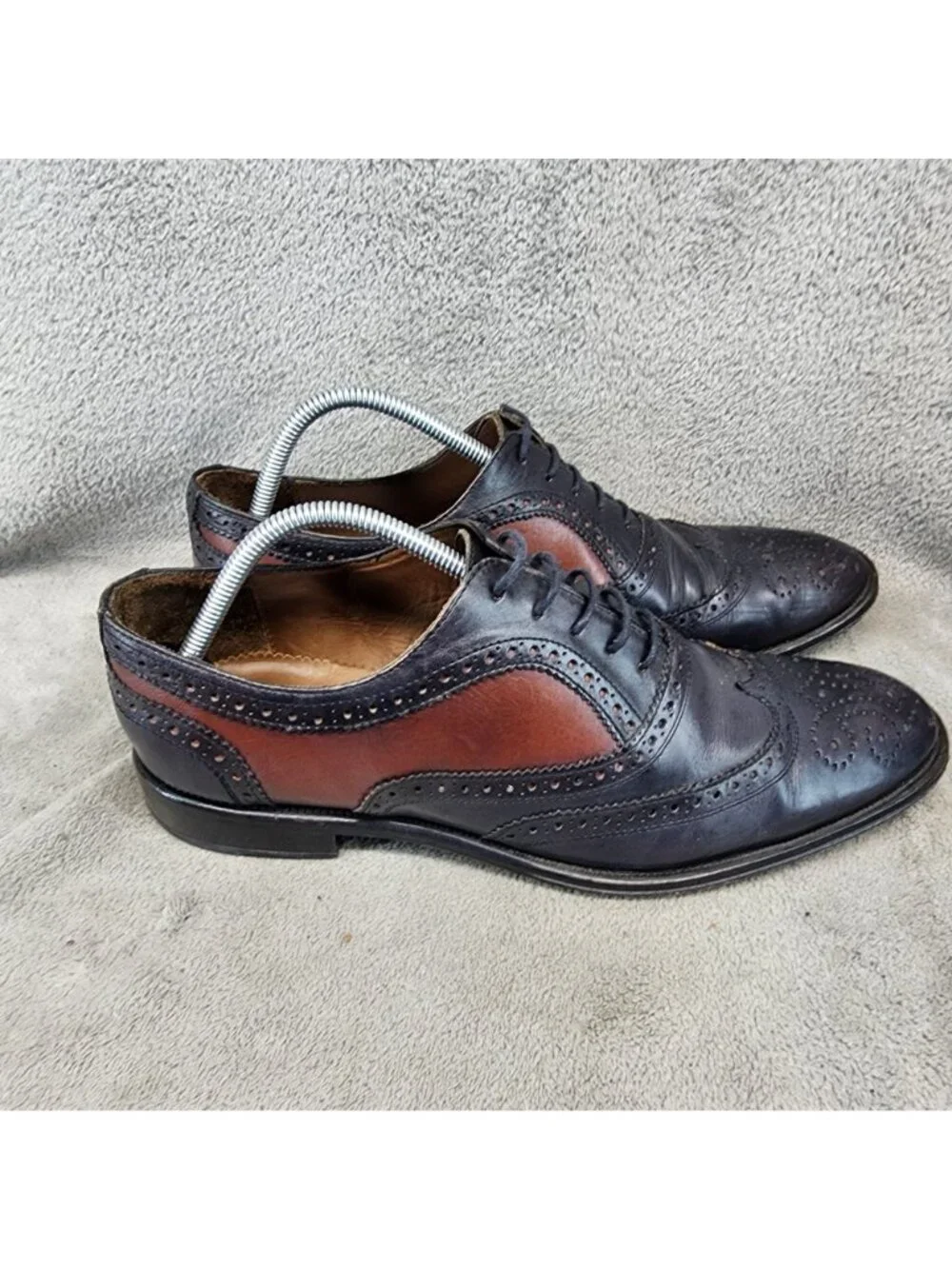 Messico Shoes Mens Size 10 Black Leather Lace Up Brogue Oxford *Read*